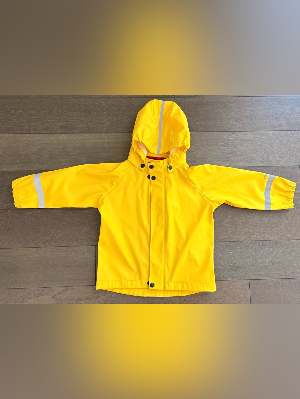 reima Kids Waterproof Yellow Hooded Rain Jacket